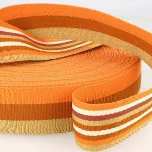 Double Sided Stripe Webbing : Oranges