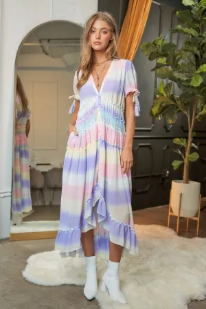 Striped Puff Sleeve Maxi Dress *Online Only*