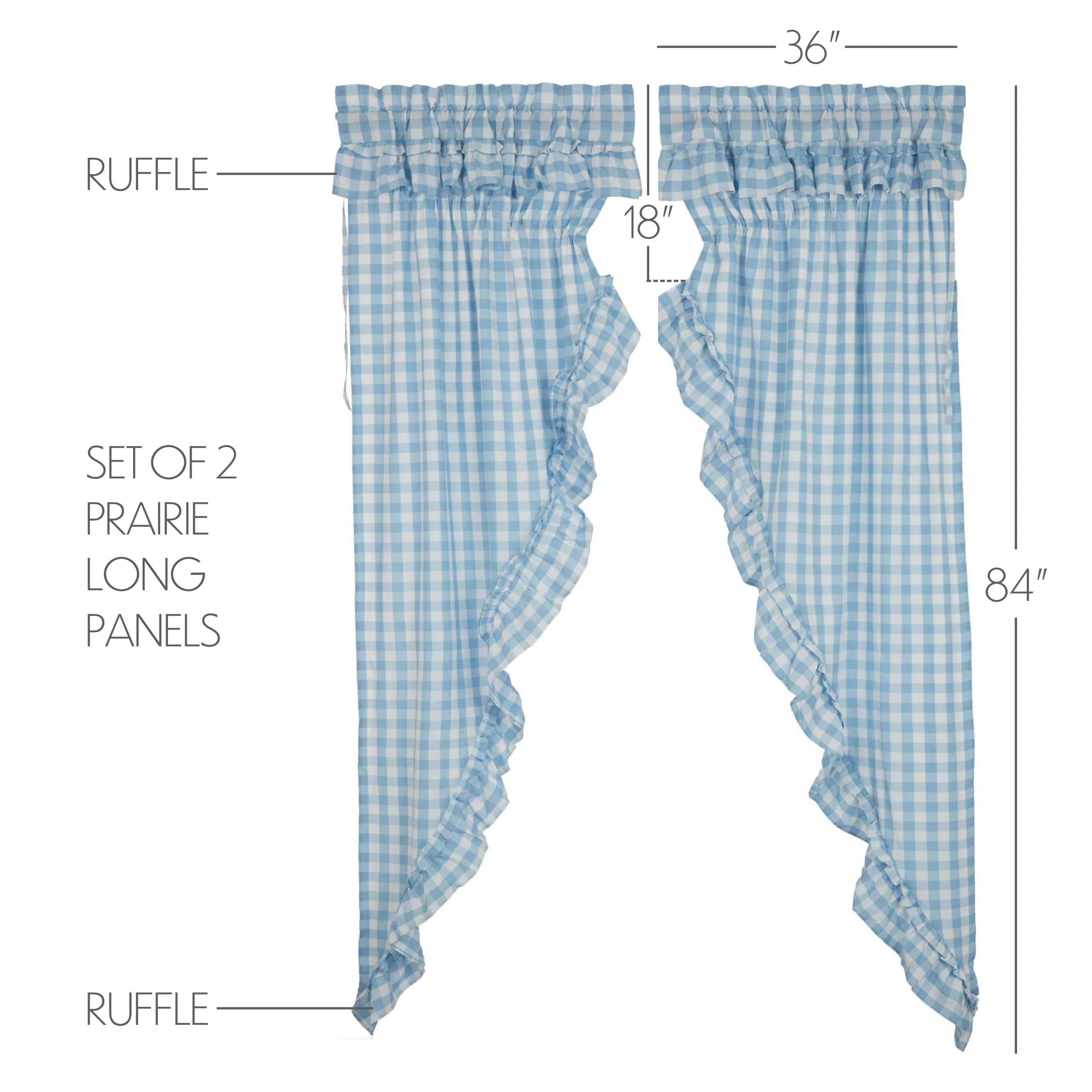 Annie Buffalo Check Ruffled Prairie Panel Set of 2