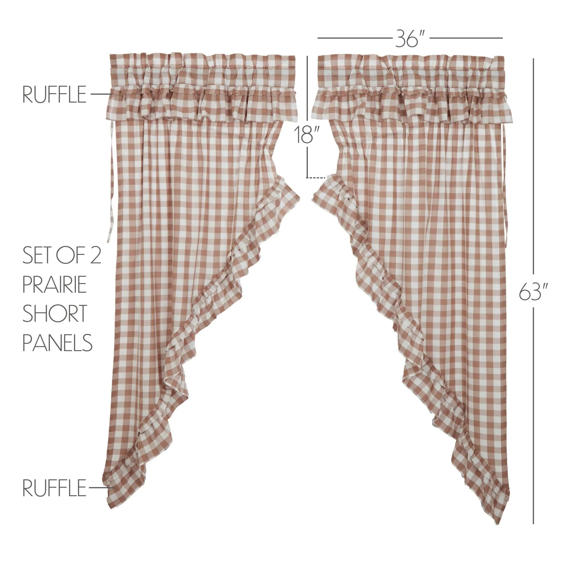 Annie Buffalo Check Ruffled Prairie Panel Set of 2