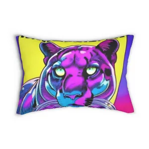 Beautiful Panther Polyester Lumbar Pillow