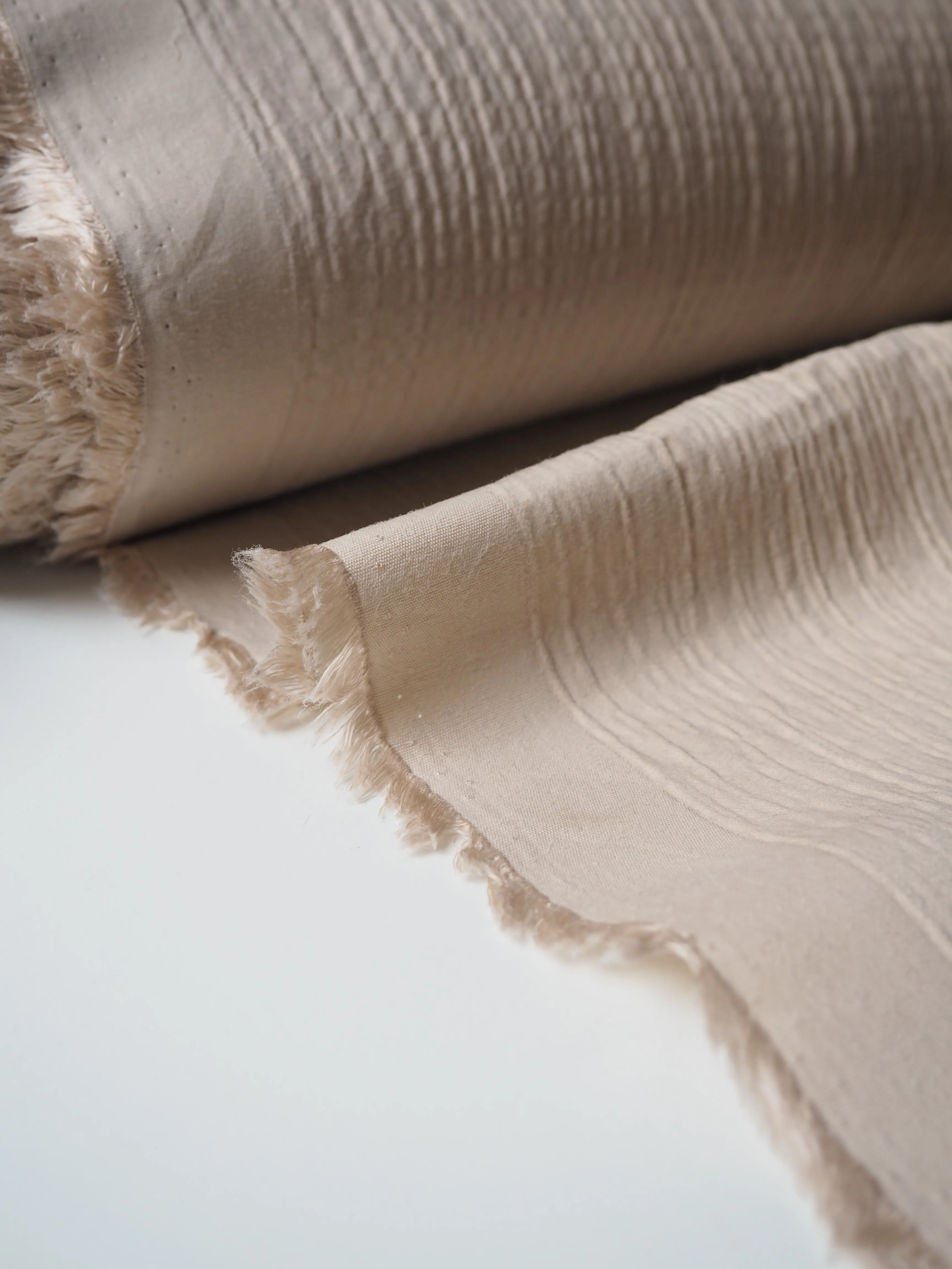 Beige Crinkle Cotton