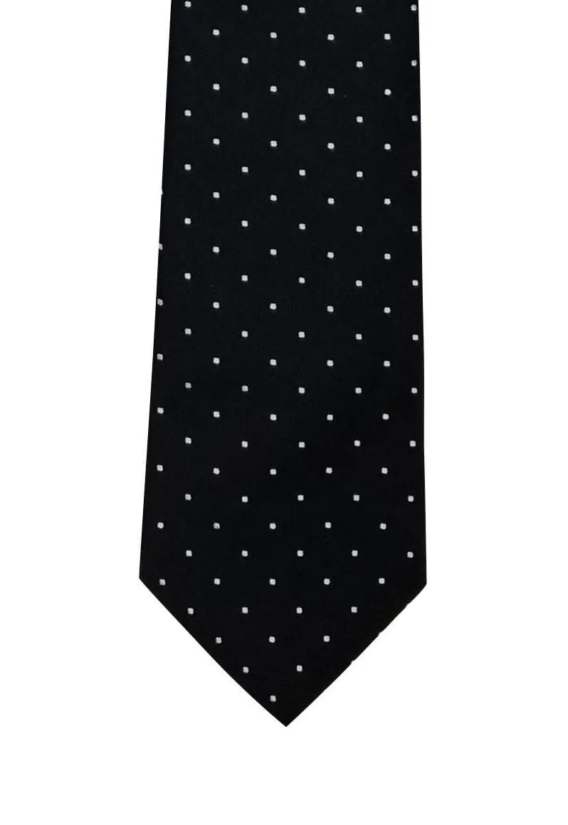 Black with White Dots Skinny Tie