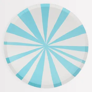 Blue Stripe Dinner Plates (x 8)