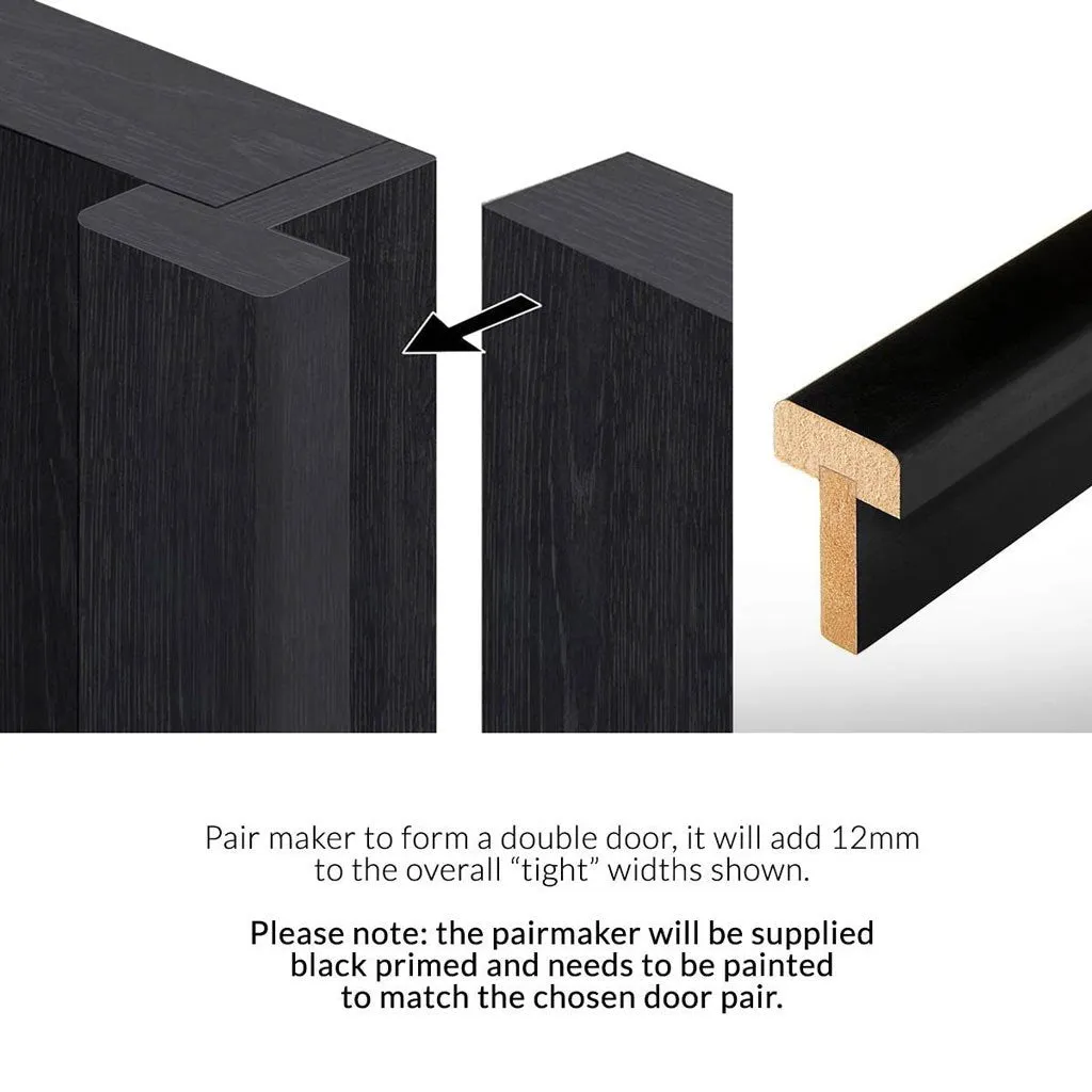 Brixton Black Internal Door Pair - Prefinished - Urban Collection