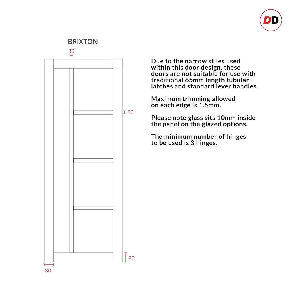 Brixton Black Internal Door Pair - Prefinished - Urban Collection