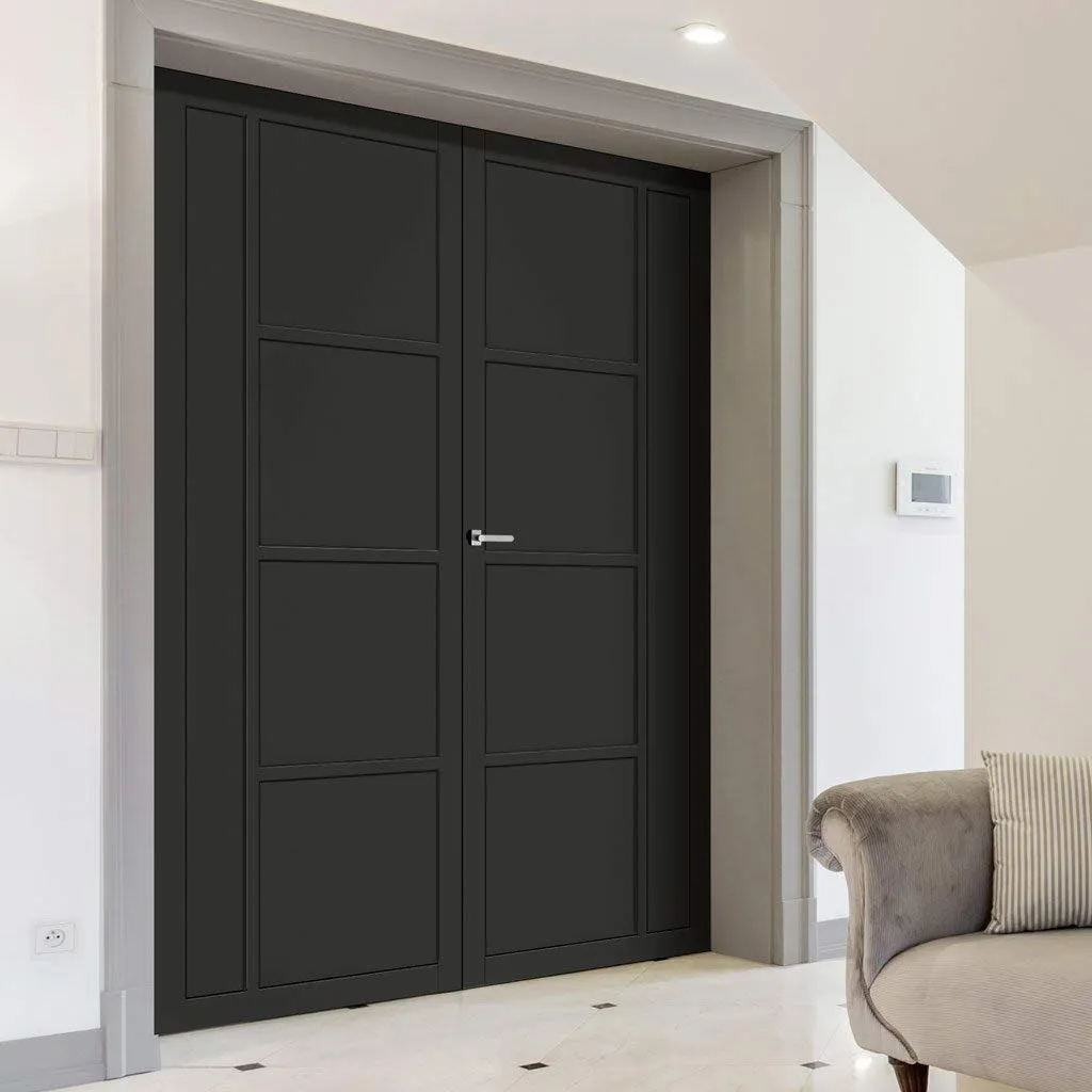 Brixton Black Internal Door Pair - Prefinished - Urban Collection