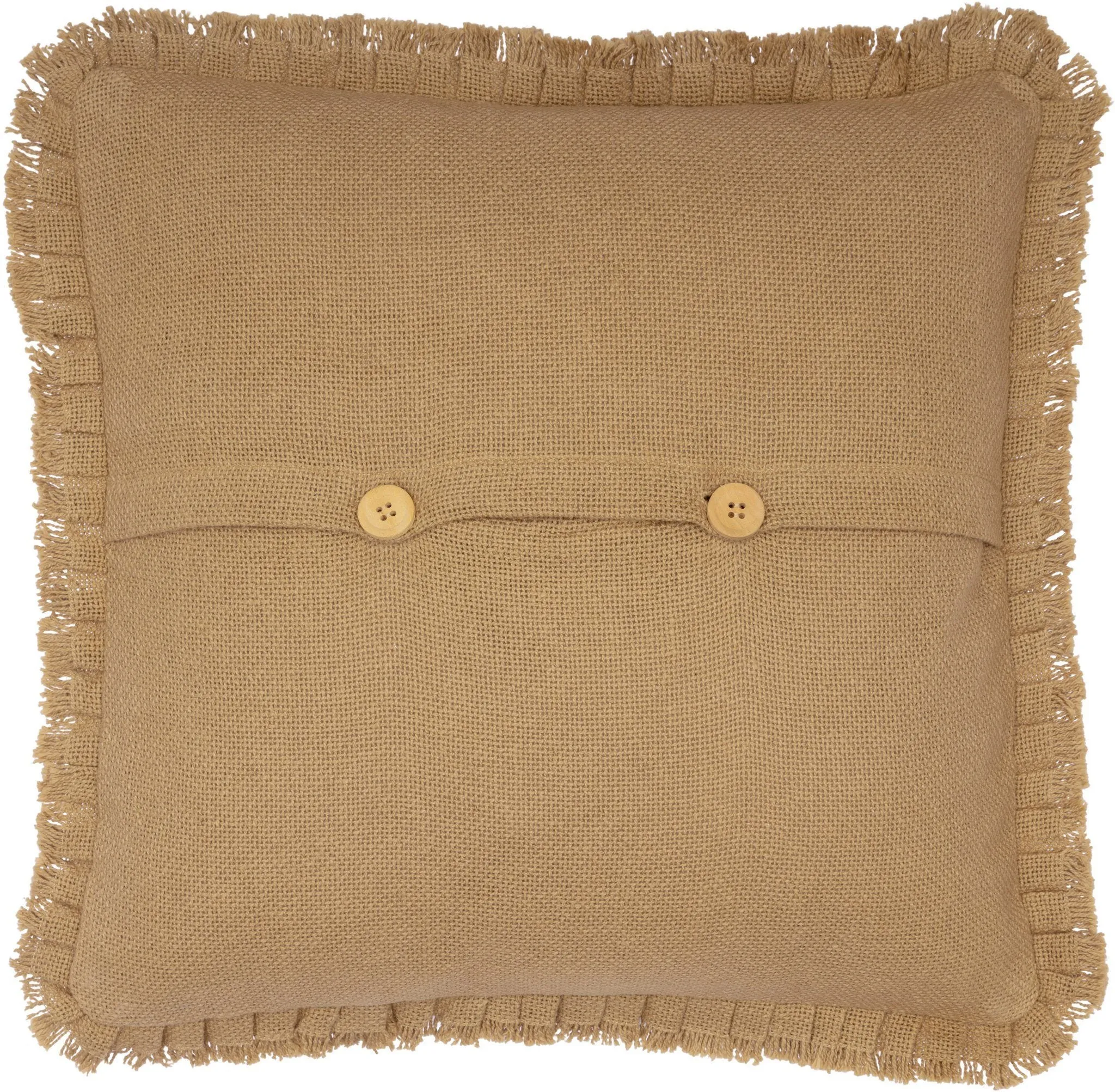 Burlap Natural Ruffled Pillow 18" Filled