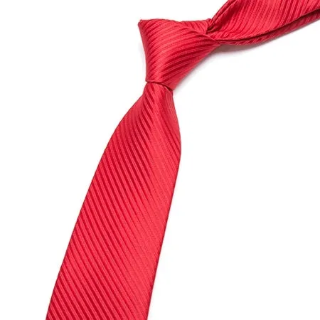 Classy Men Classic Red Striped Necktie