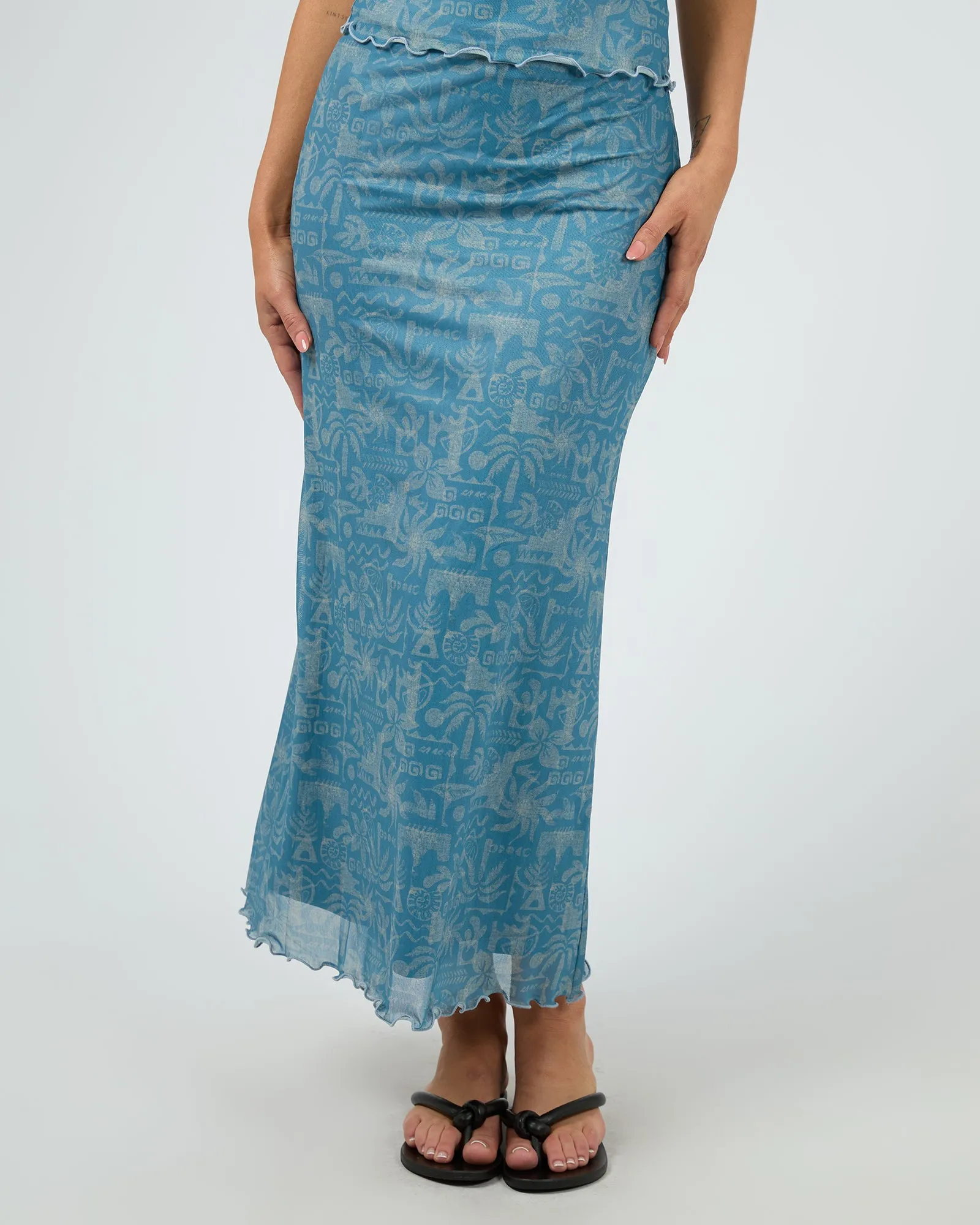 Corfu Maxi Skirt Light Blue