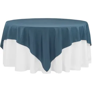 Economy Polyester Table Overlay Topper/Tablecloth 90"x90" Square - Navy Blue