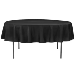 Economy Polyester Tablecloth 90" Round - Black