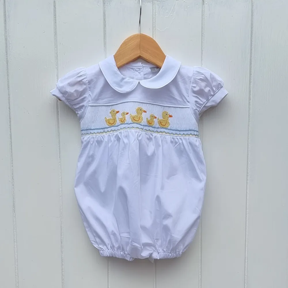 Five Little Ducks Smocked Romper