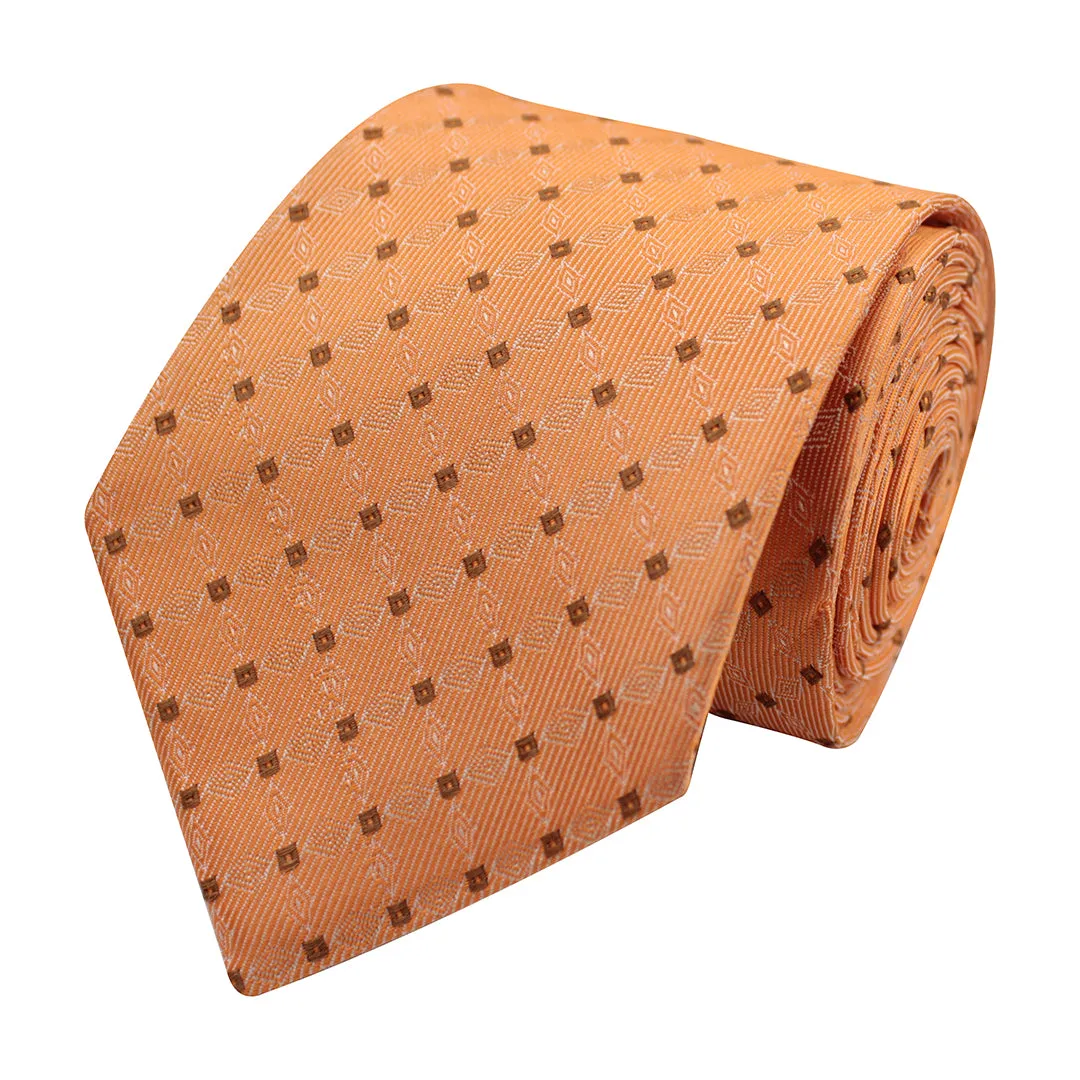 Kavove The Pleasing Checkered Orange Necktie