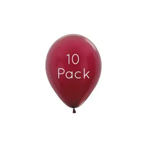 Metallic Burgundy Mini Balloons - 10 Pkt