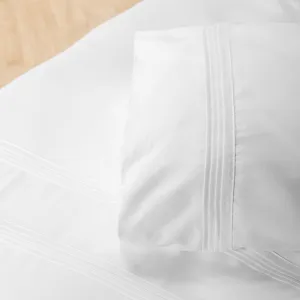 Nest 250 Thread Count Cotton Rich Duvet Cover Set - Pleat Tuck White