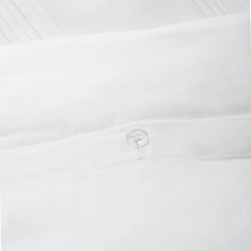 Nest 250 Thread Count Cotton Rich Duvet Cover Set - Pleat Tuck White