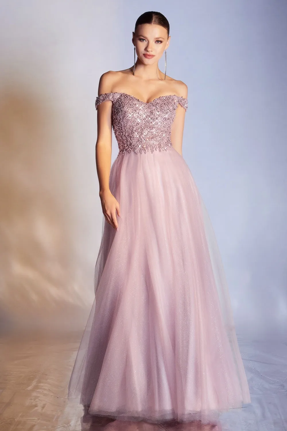 Ophelia Prom Dress Off the Shoulder Ball Gown C177AX-Mauve