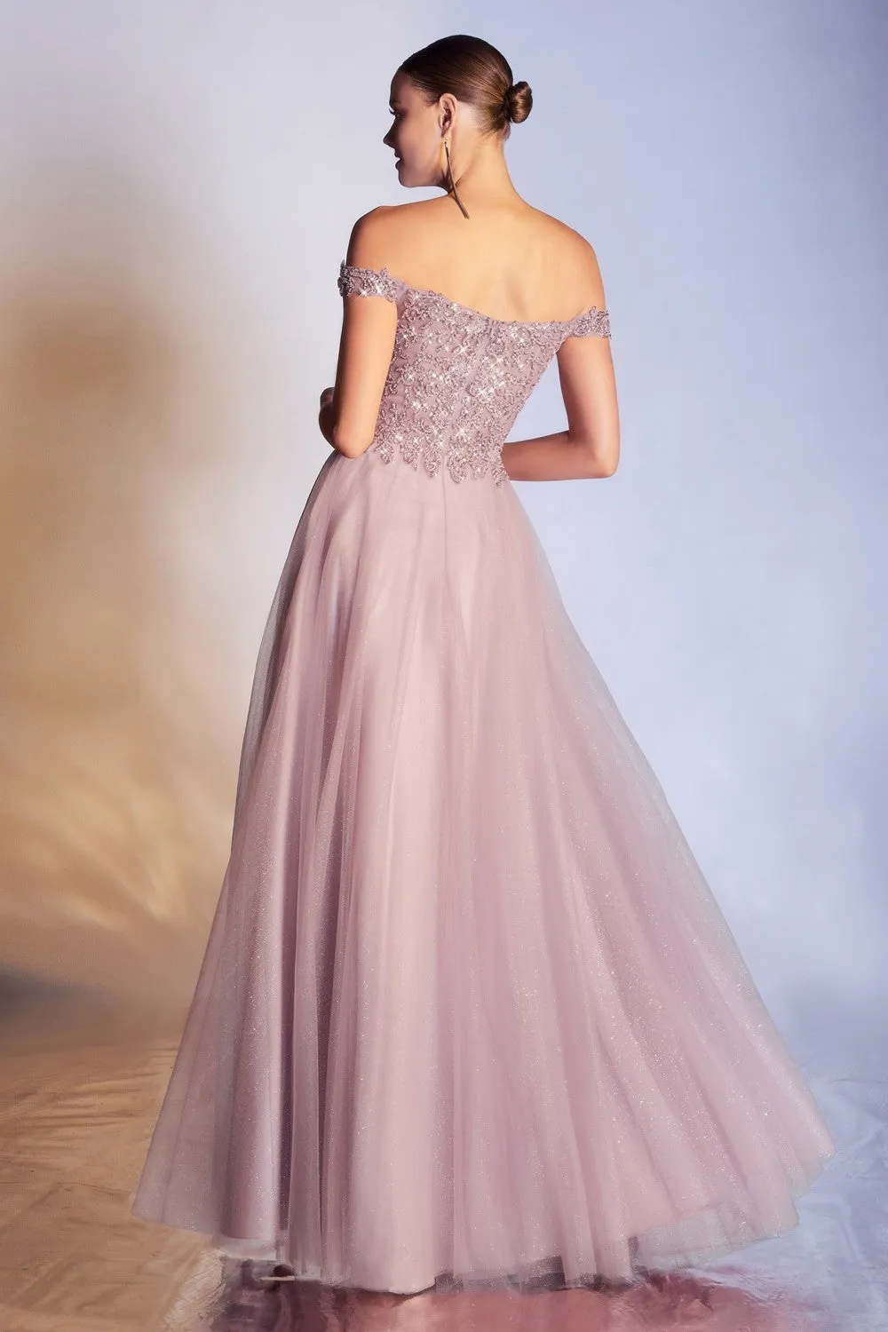 Ophelia Prom Dress Off the Shoulder Ball Gown C177AX-Mauve