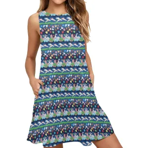 Park Hopper Line Sleeveless A-Line Pocket Dress