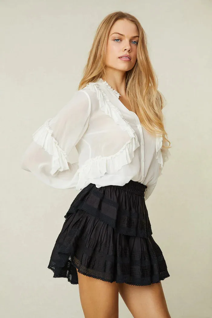 Ruffle Mini Skirt ~ Black