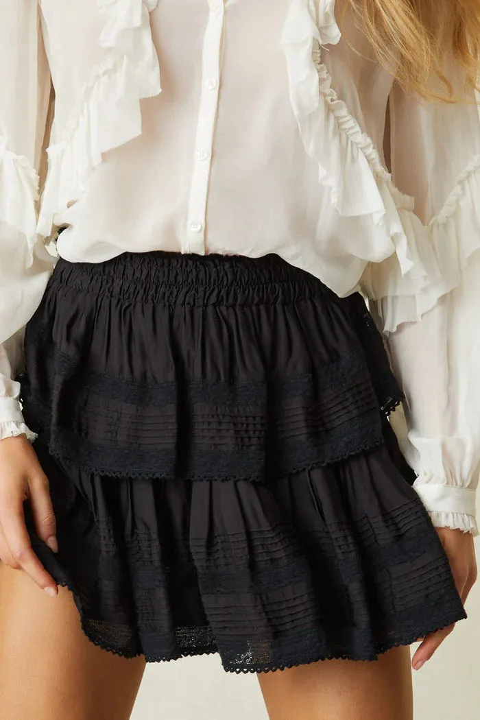 Ruffle Mini Skirt ~ Black