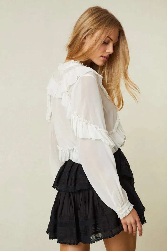 Ruffle Mini Skirt ~ Black