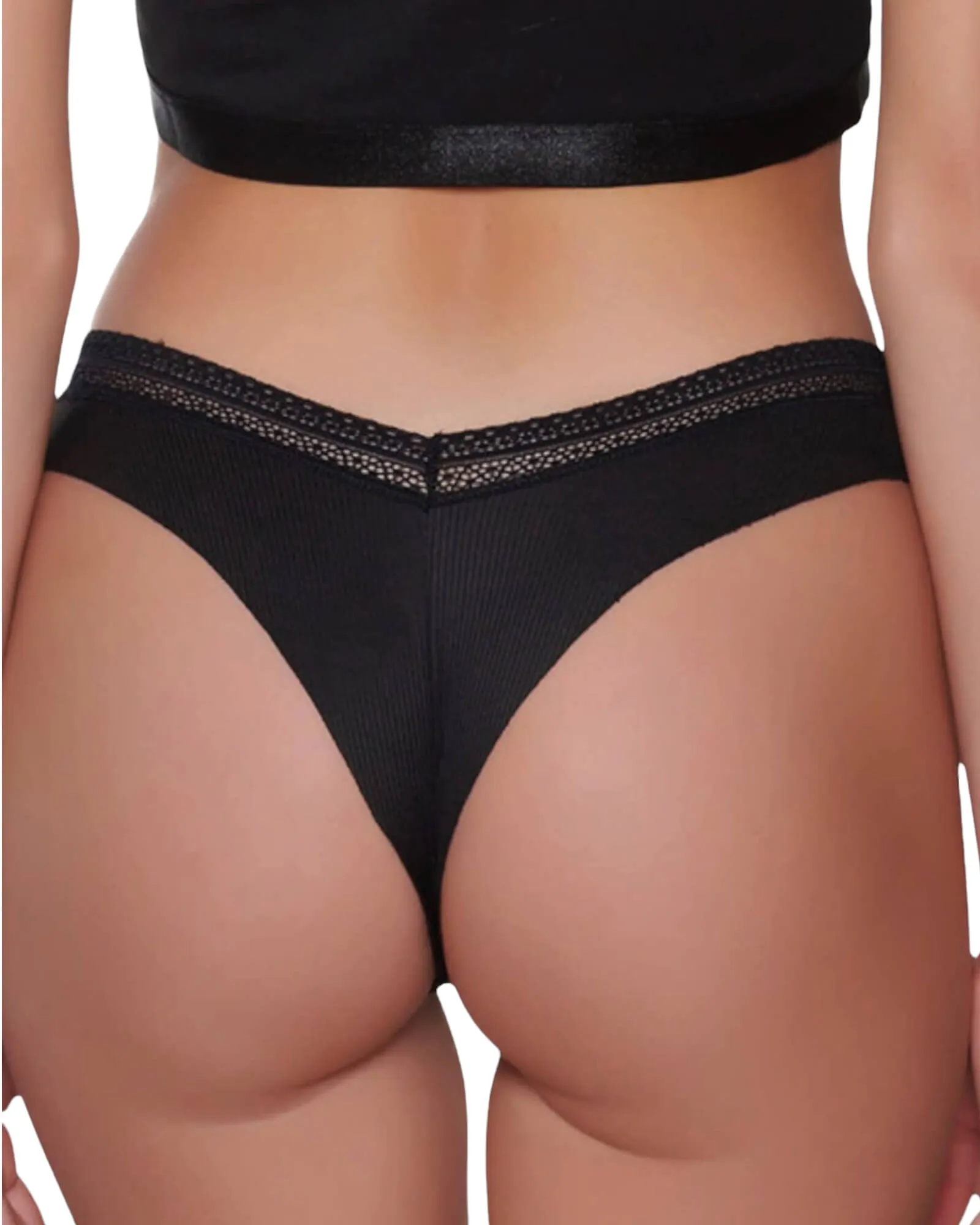 Seamless Tanga with Lace waist