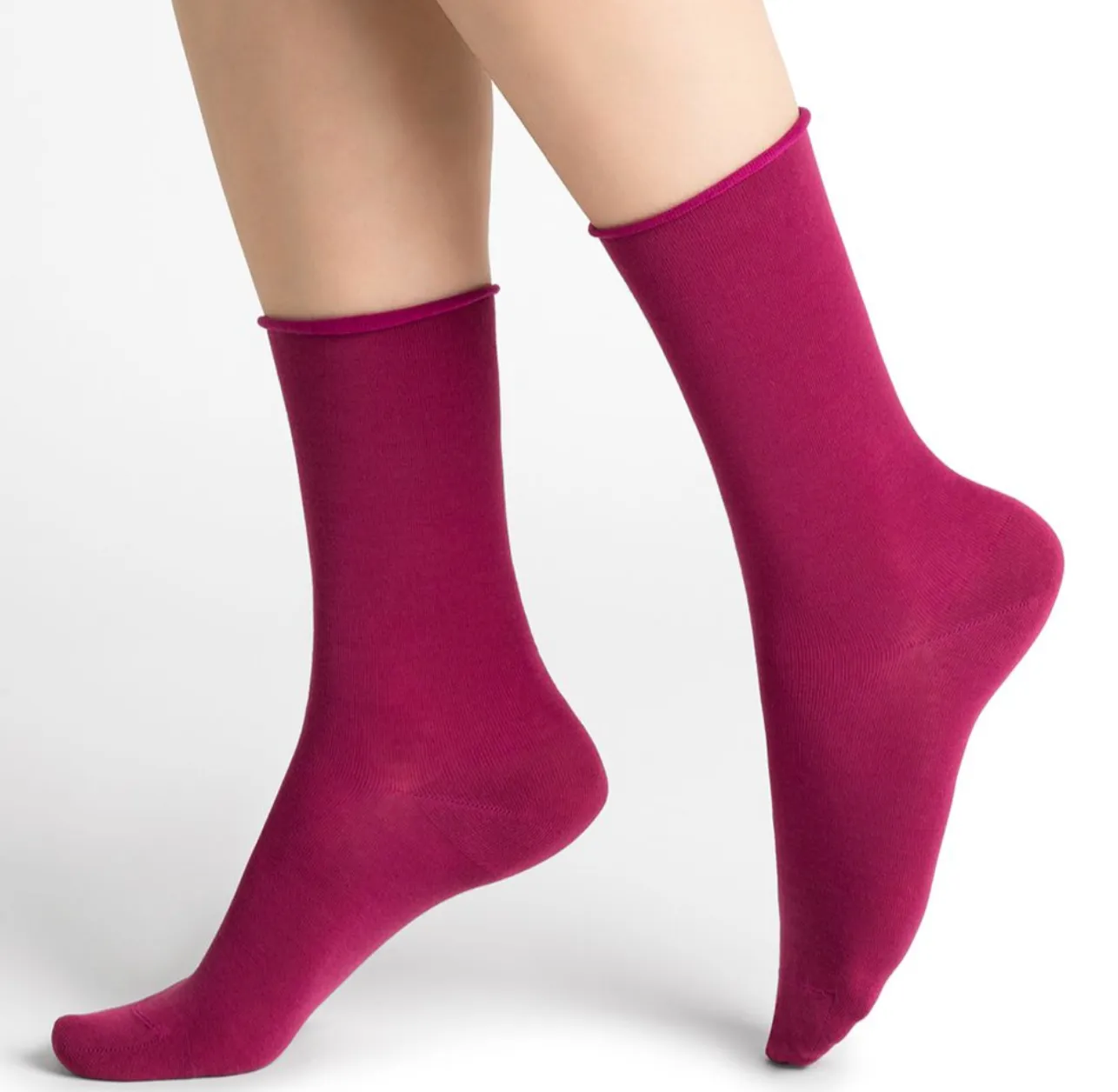 Velvet Cotton Socks Magenta