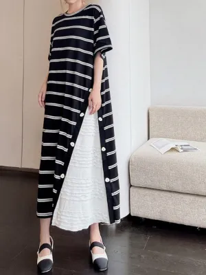 Women's Summer Casual Party Wrap Maxi Dresses Short Sleeve A Line Long Tiered Sun dress